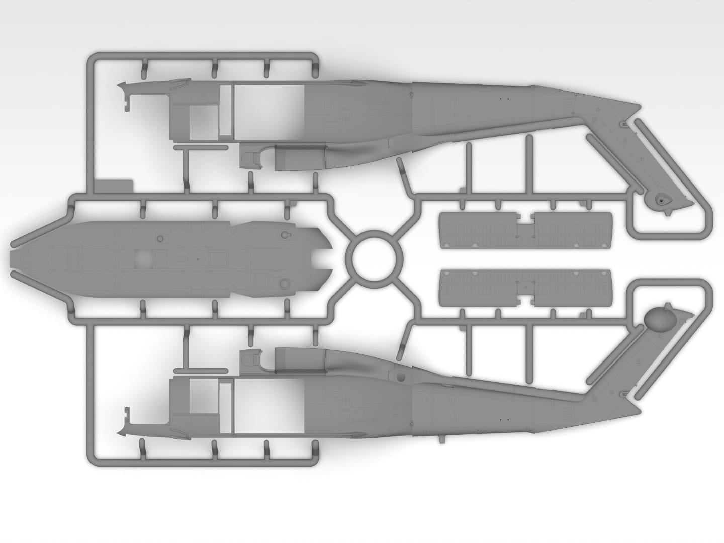 ICM - 48368 - Sikorsky UH-60A Black Hawk with ESSS and Skis - sprue