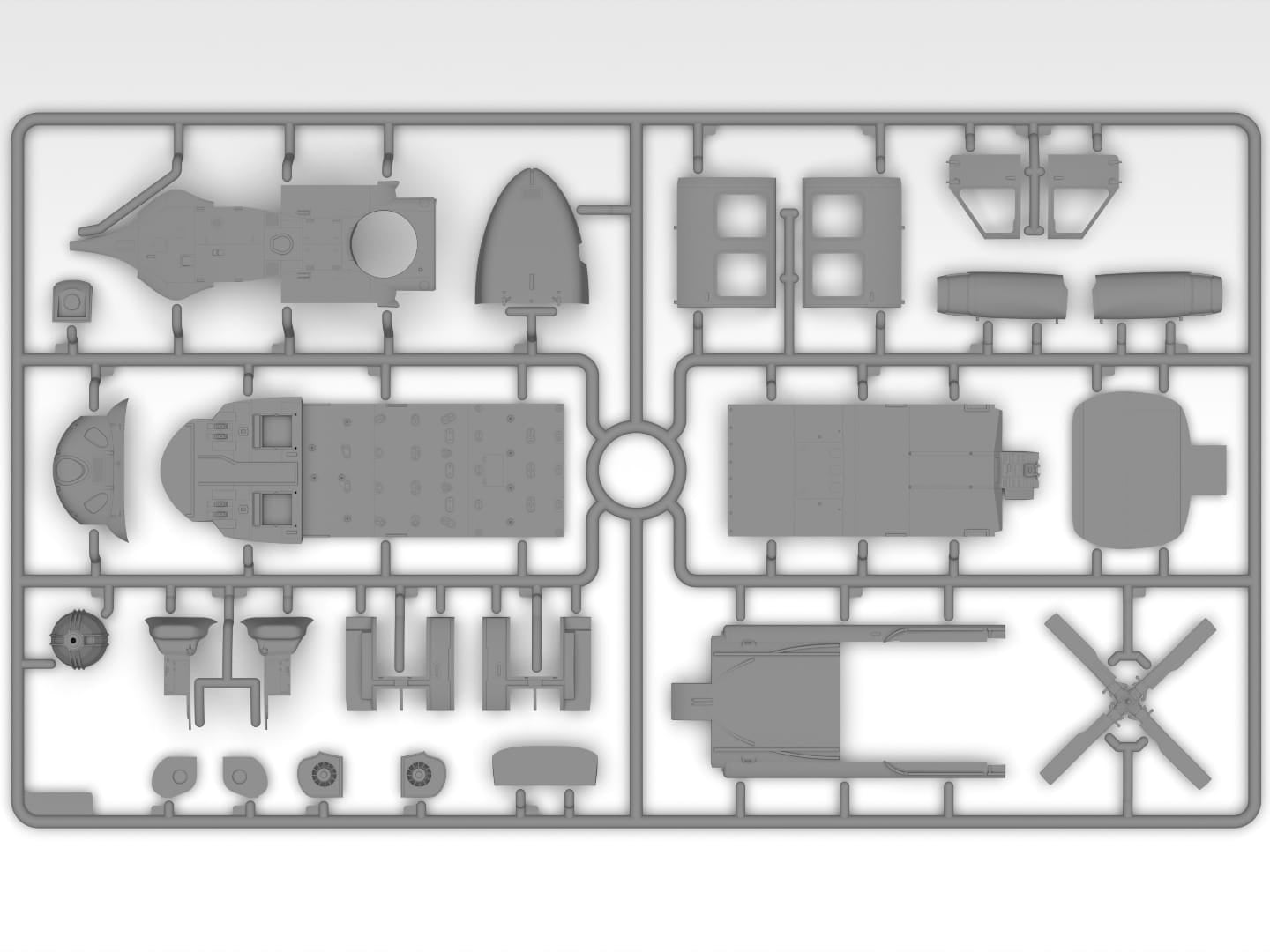 ICM - 48368 - Sikorsky UH-60A Black Hawk with ESSS and Skis - sprue