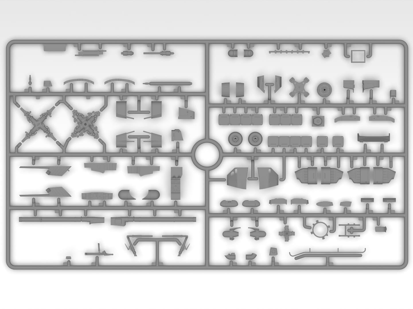 204 - ICM - 48368 - Sikorsky UH-60A Black Hawk with ESSS and Skis - sprue