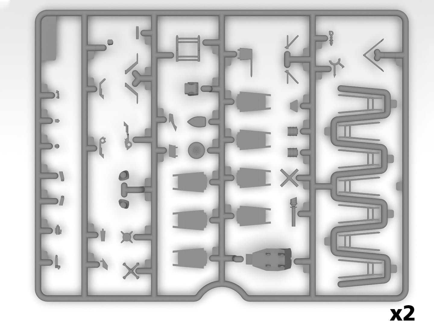 ICM - 48368 - Sikorsky UH-60A Black Hawk with ESSS and Skis - sprue