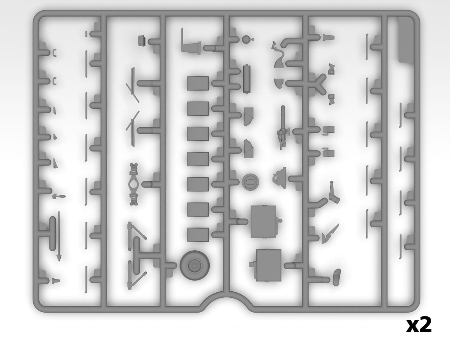 ICM - 48368 - Sikorsky UH-60A Black Hawk with ESSS and Skis - sprue
