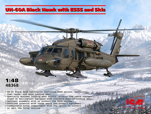 010 - ICM - 48368 - Sikorsky UH-60A Black Hawk with ESSS and Skis - primary image