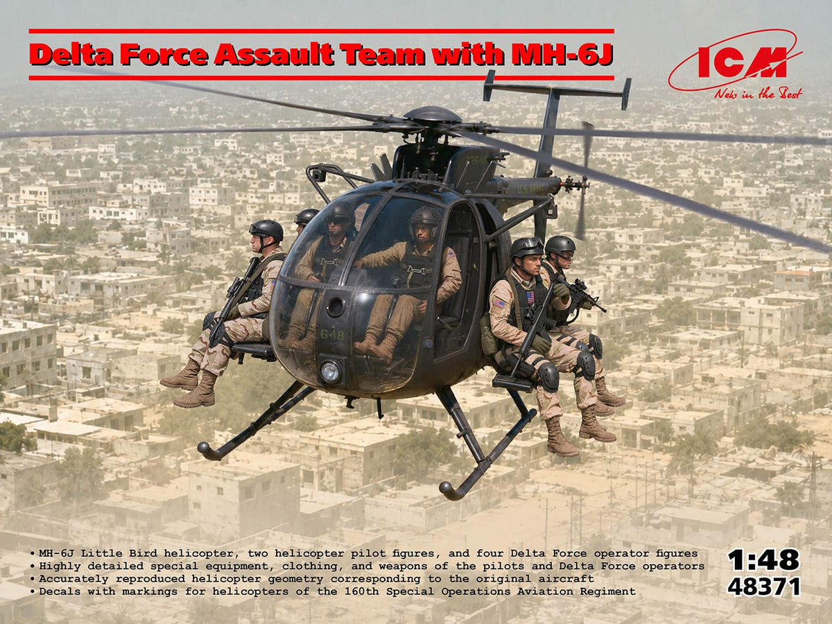 010 - ICM - 48371 - MD MH-6J Little Bird with Delta Force Assault Team - primary image