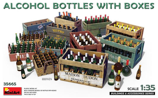 010 - Miniart - 35665 - Alcohol Bottles and Crates - primary image