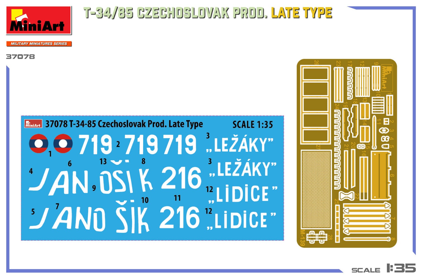Miniart - 37078 - T-34-85 (late) - decals