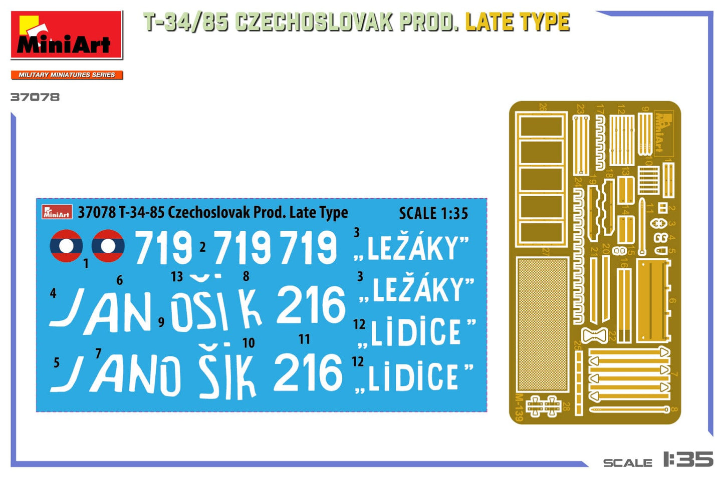 400 - Miniart - 37078 - T-34-85 (late) - decals