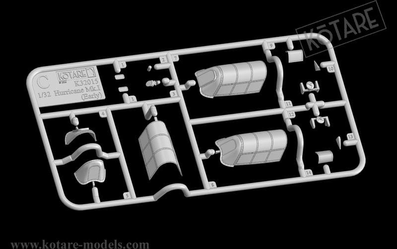 202 - Kotare - 32015 - Hawker Hurricane Mk I (early) - sprue