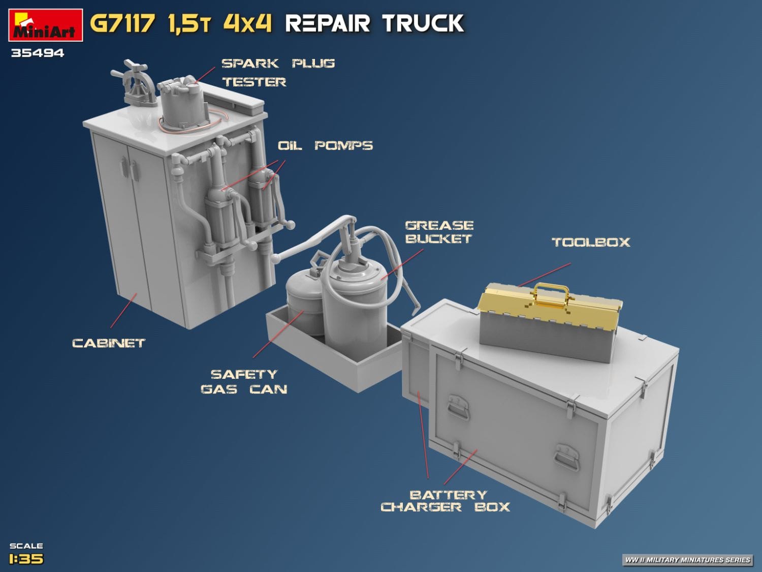 Miniart - 35494 - Chevrolet G7117 1½-ton 4x4 Repair - digital model