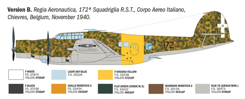 301 - Italeri - 1479 - CANT Z.1007bis Alcione - paint schemes