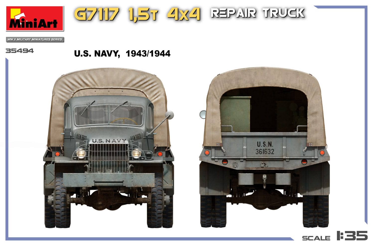 Miniart - 35494 - Chevrolet G7117 1½-ton 4x4 Repair - paint schemes