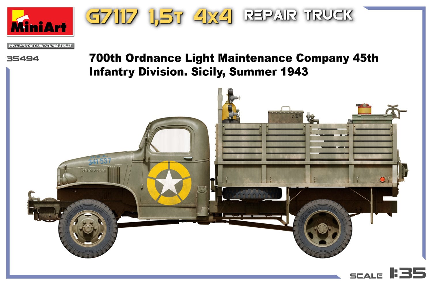 Miniart - 35494 - Chevrolet G7117 1½-ton 4x4 Repair - paint schemes