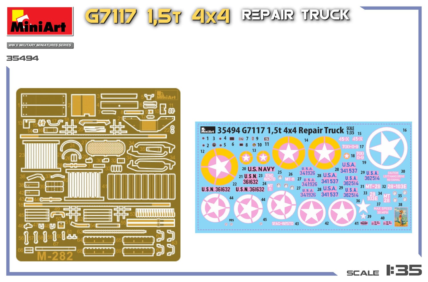 Miniart - 35494 - Chevrolet G7117 1½-ton 4x4 Repair - decals