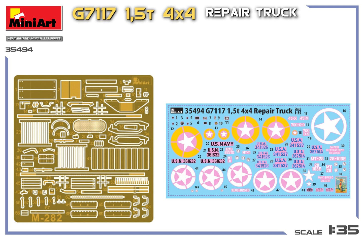400 - Miniart - 35494 - Chevrolet G7117 1½-ton 4x4 Repair - decals
