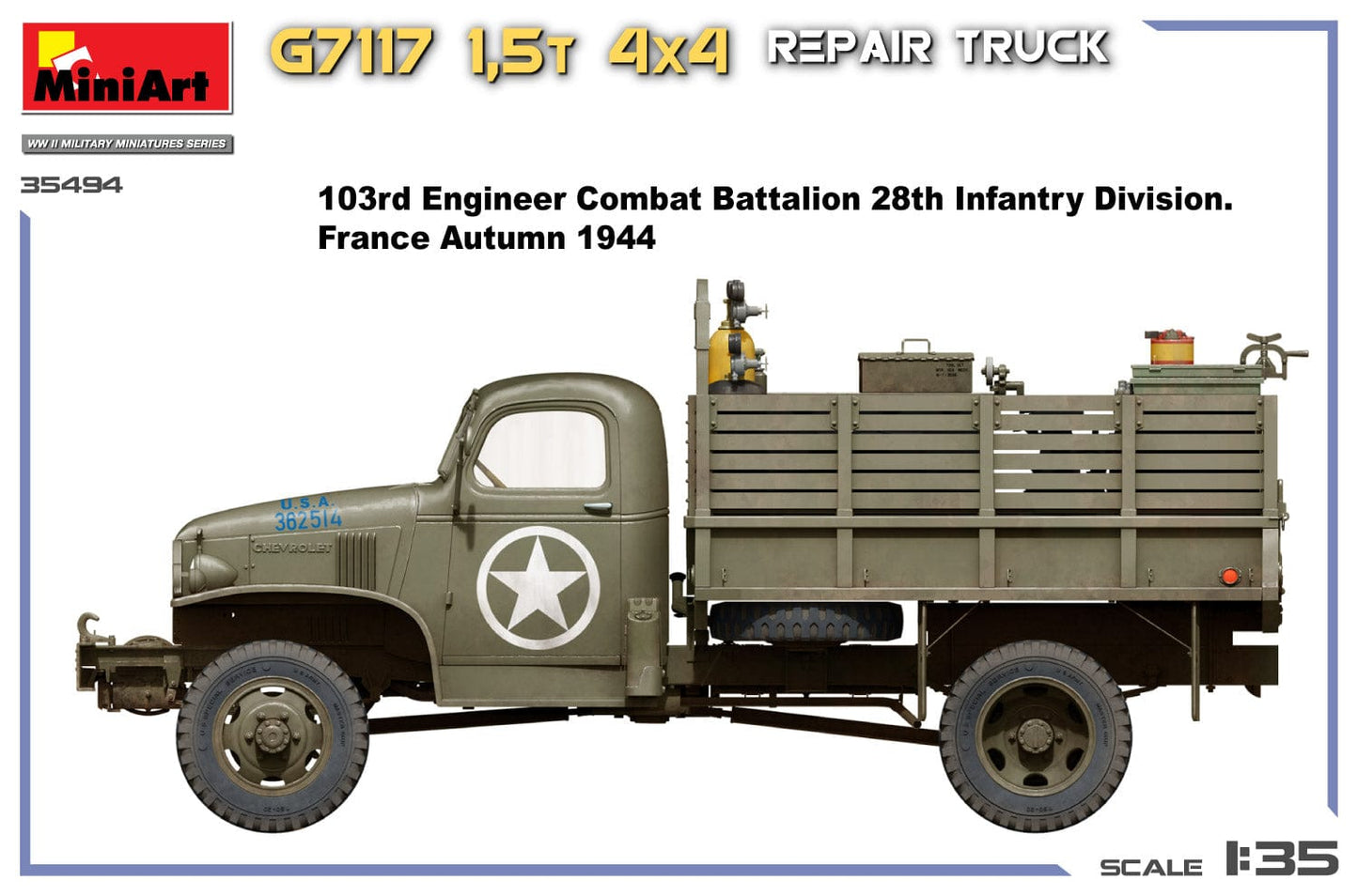 300 - Miniart - 35494 - Chevrolet G7117 1½-ton 4x4 Repair - paint schemes