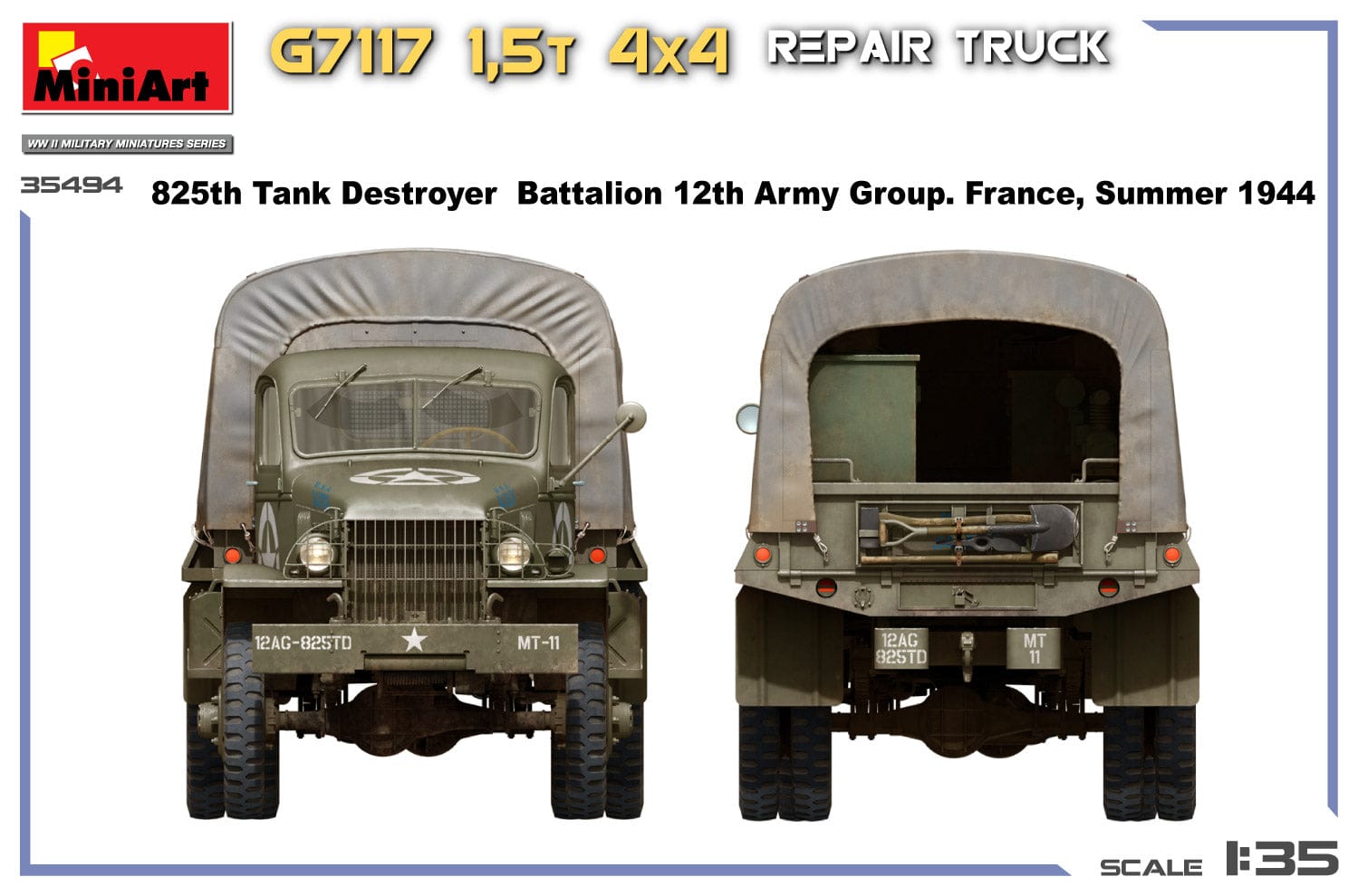 Miniart - 35494 - Chevrolet G7117 1½-ton 4x4 Repair - paint schemes