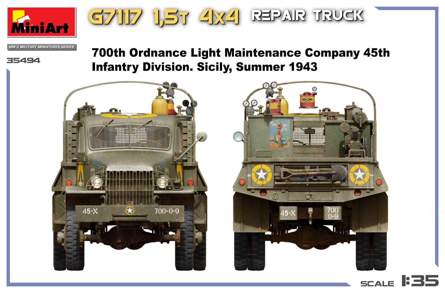 Miniart - 35494 - Chevrolet G7117 1½-ton 4x4 Repair - paint schemes