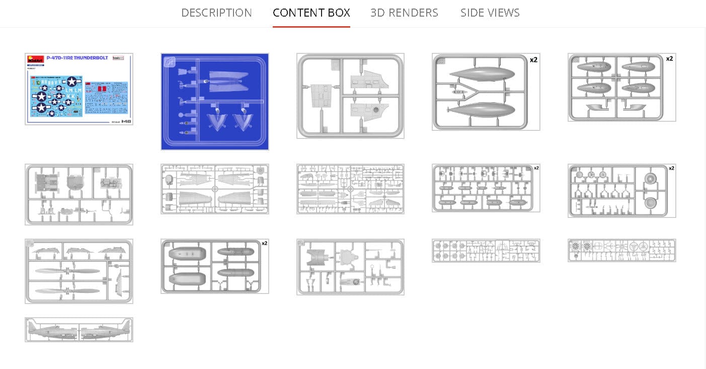 200 - Miniart - 48037 - Republic P-47D-11-RE Thunderbolt Razorback - sprue