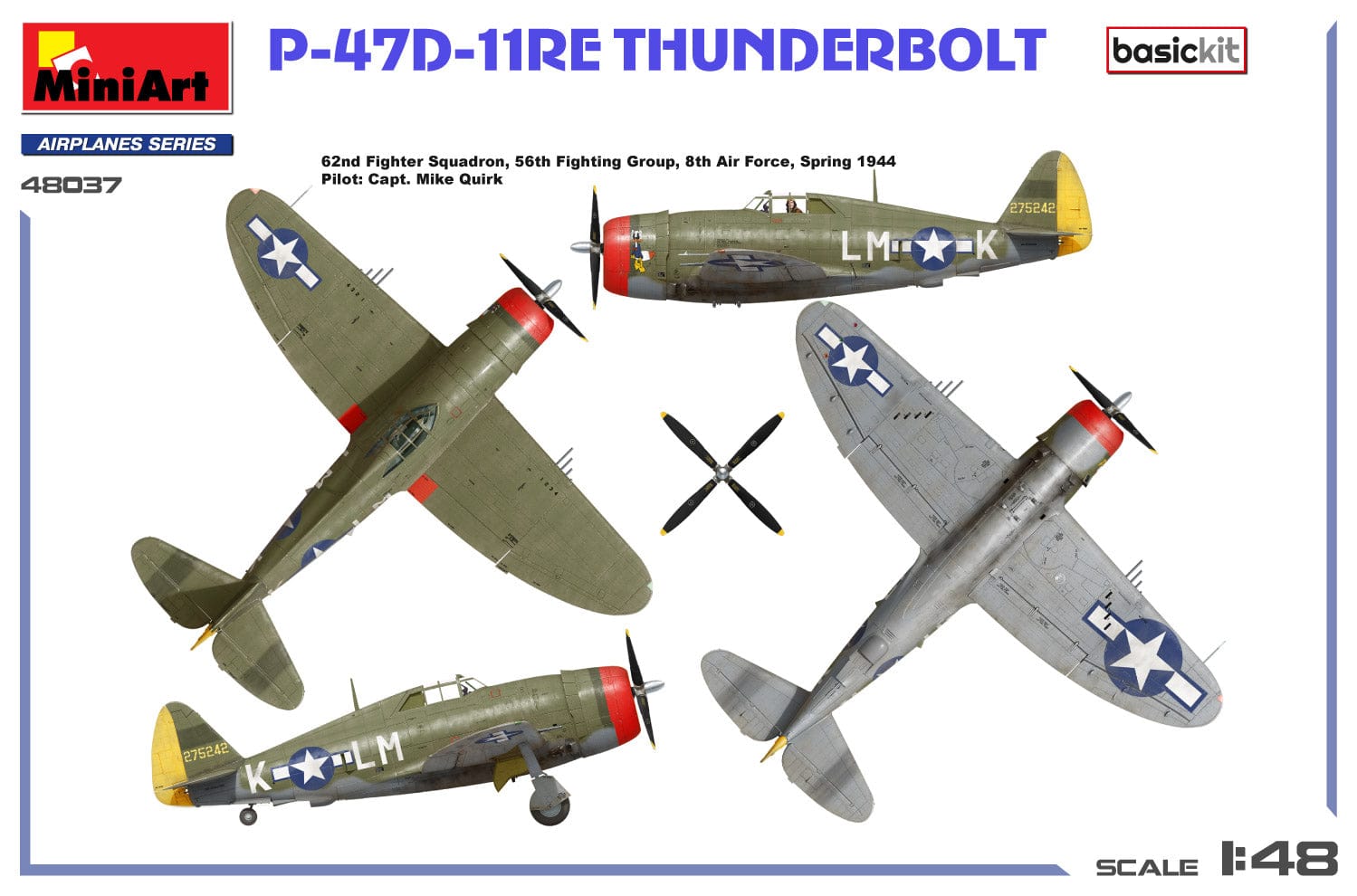 Miniart - 48037 - Republic P-47D-11-RE Thunderbolt Razorback - paint schemes