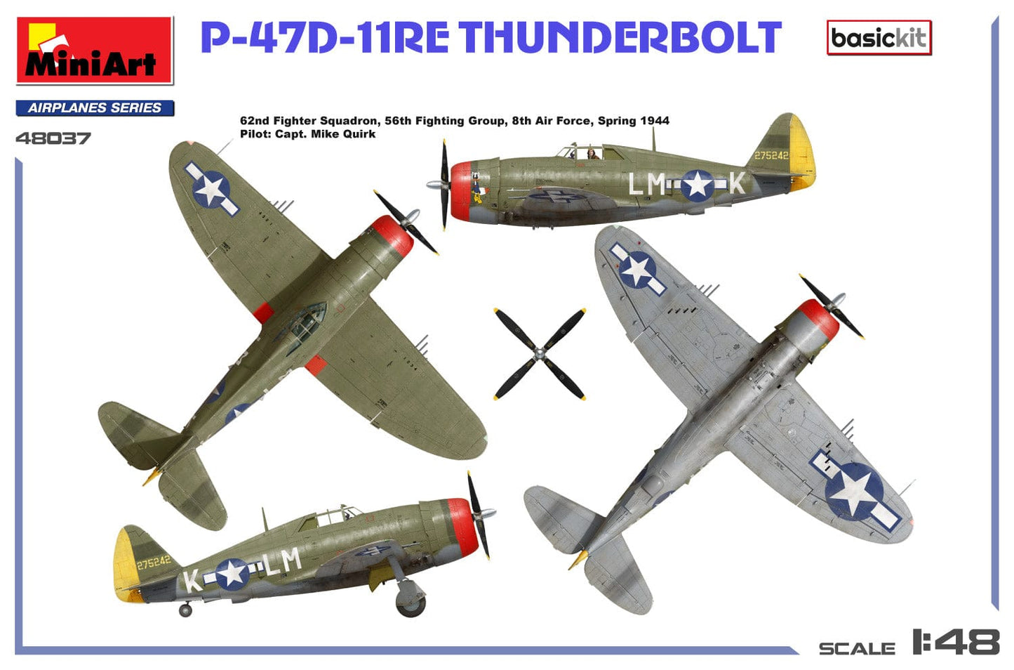 300 - Miniart - 48037 - Republic P-47D-11-RE Thunderbolt Razorback - paint schemes