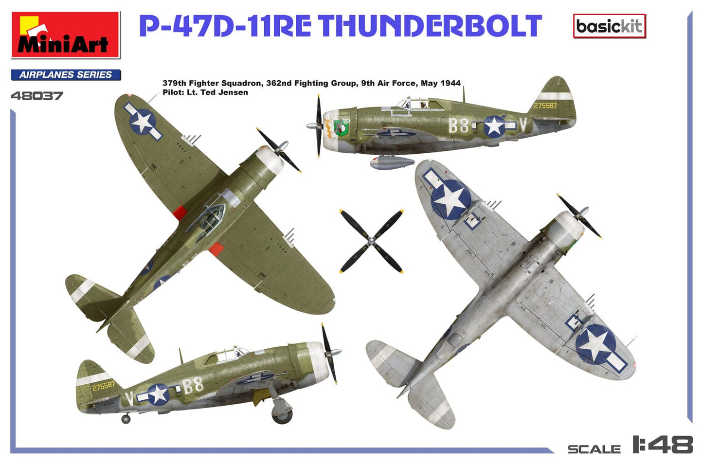 301 - Miniart - 48037 - Republic P-47D-11-RE Thunderbolt Razorback - paint schemes