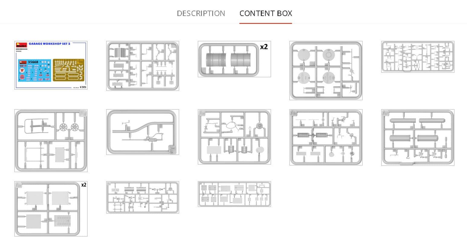 Miniart - 35668 - Garage Workshop Set 2 - sprue