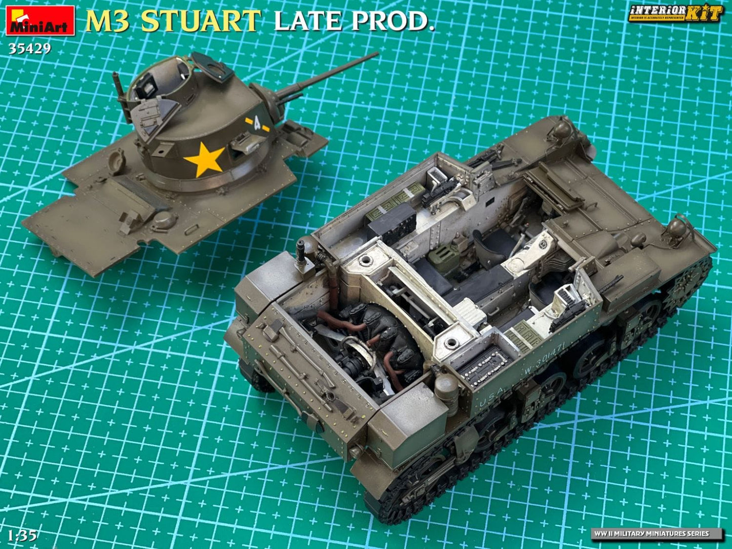 702 - Miniart - 35429 - M3 Stuart (late) - painted model