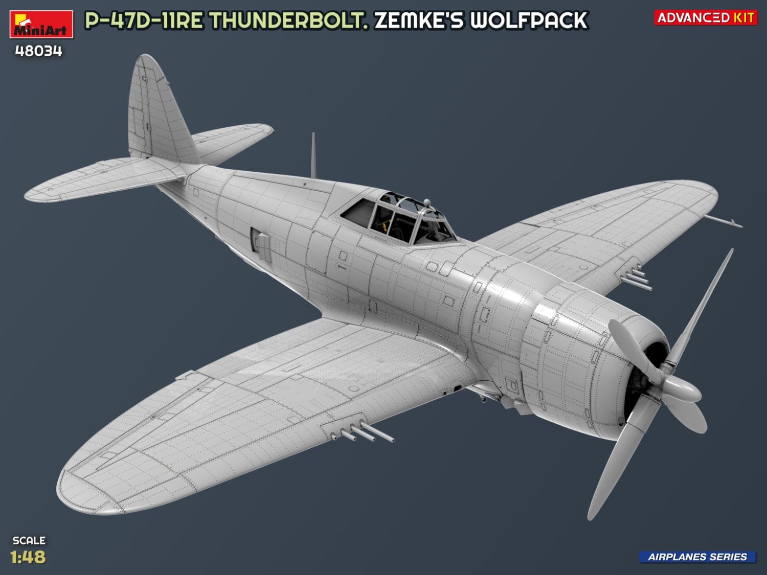Miniart - 48034 - Republic P-47D-11-RE Thunderbolt Razorback ‘Zemke’s Wolfpack’ - digital model