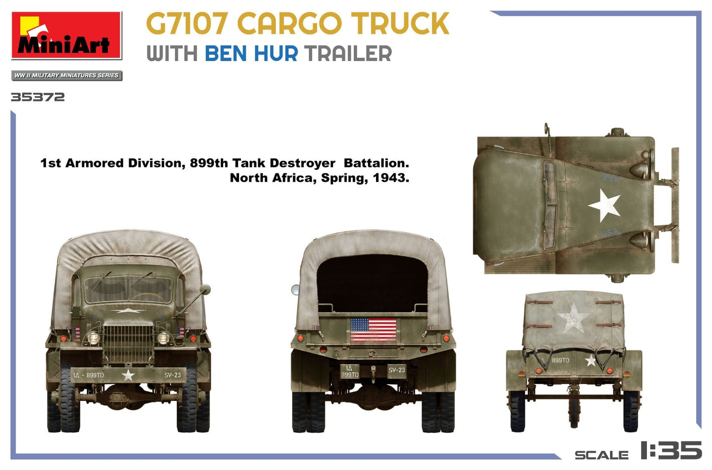 301 - Miniart - 35372 - Chevrolet G7107 1½-ton 4x4 with with G518 K-52 Trailer - paint schemes