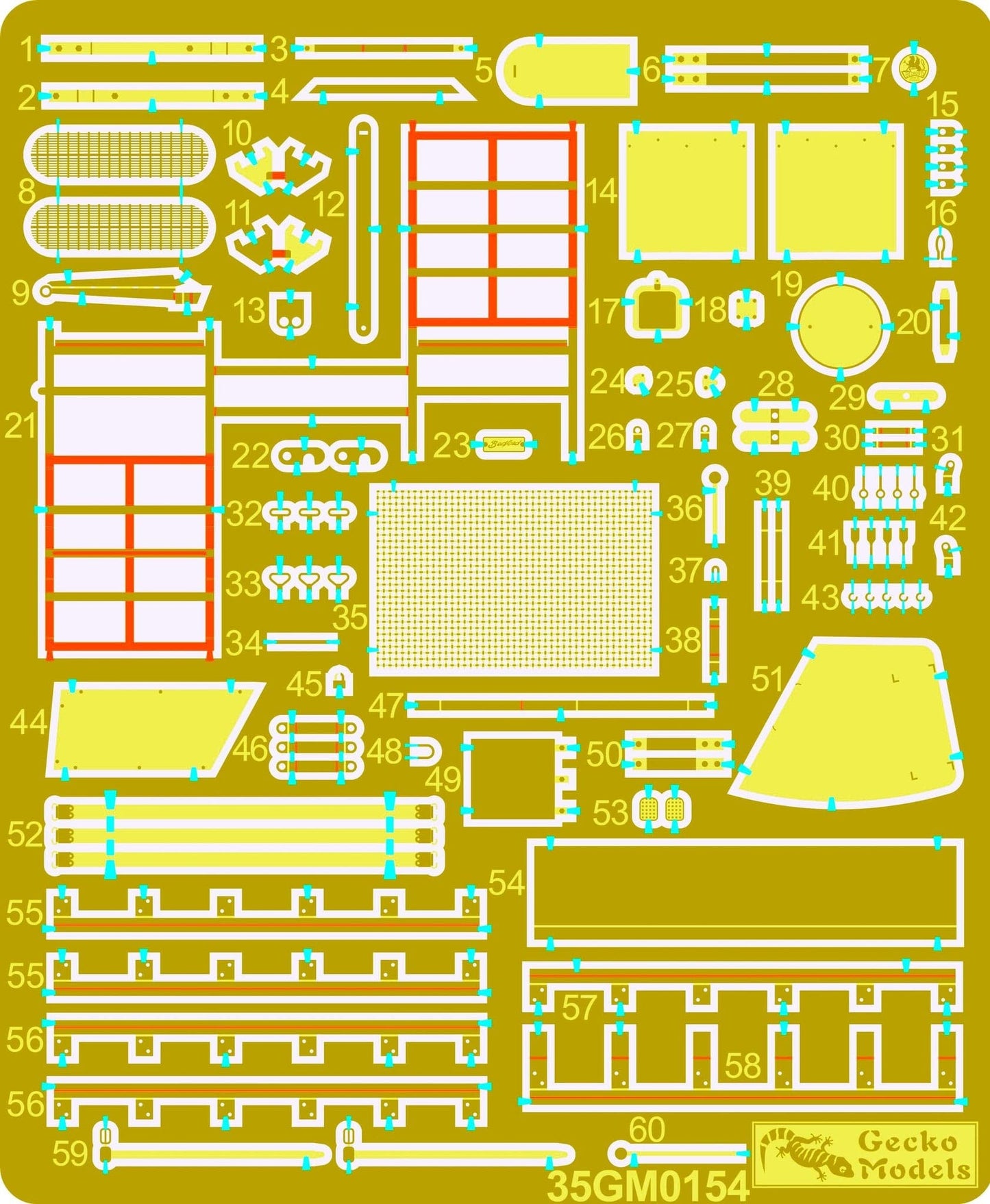 280 - Gecko Models - 35GM0154 - Bedford OY 4x2 Armadillo Mk III - photo-etched parts