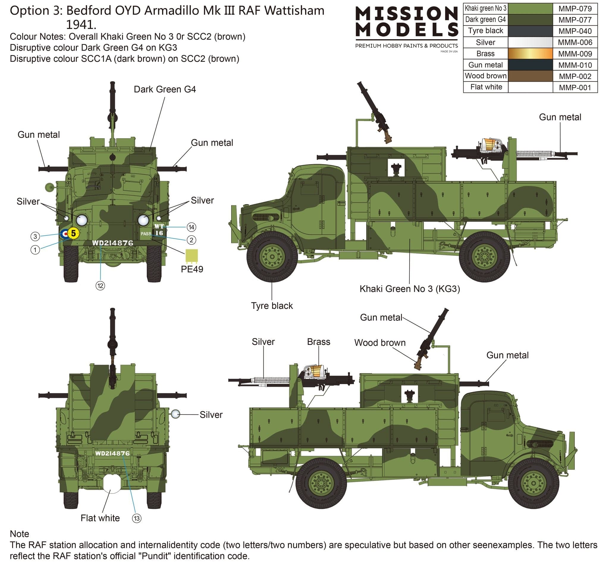 Gecko Models - 35GM0154 - Bedford OY 4x2 Armadillo Mk III - paint schemes