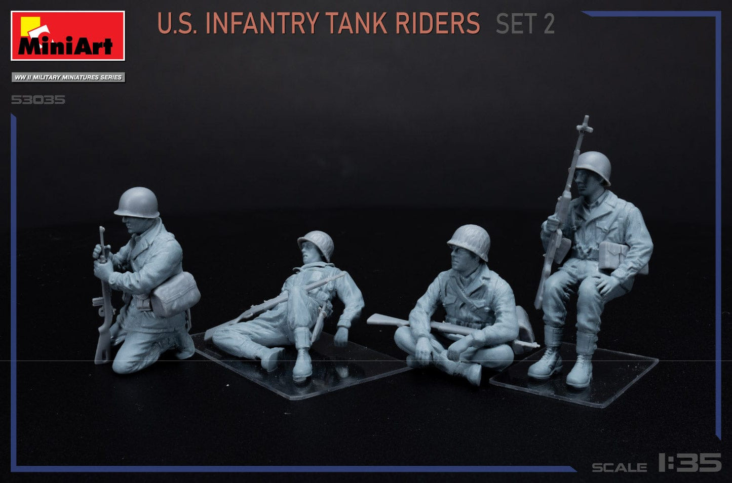600 - Miniart - 53035 - United States Tank Riders #2 - unpainted model