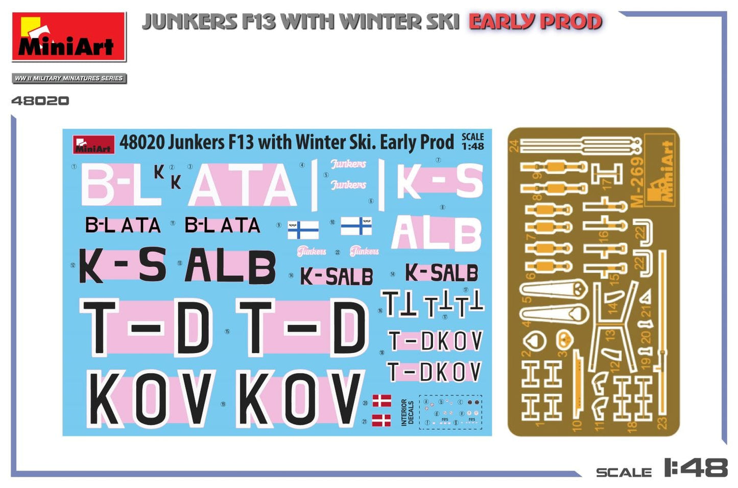 400 - Miniart - 48020 - Junkers F13 Skiplane (early) - decals
