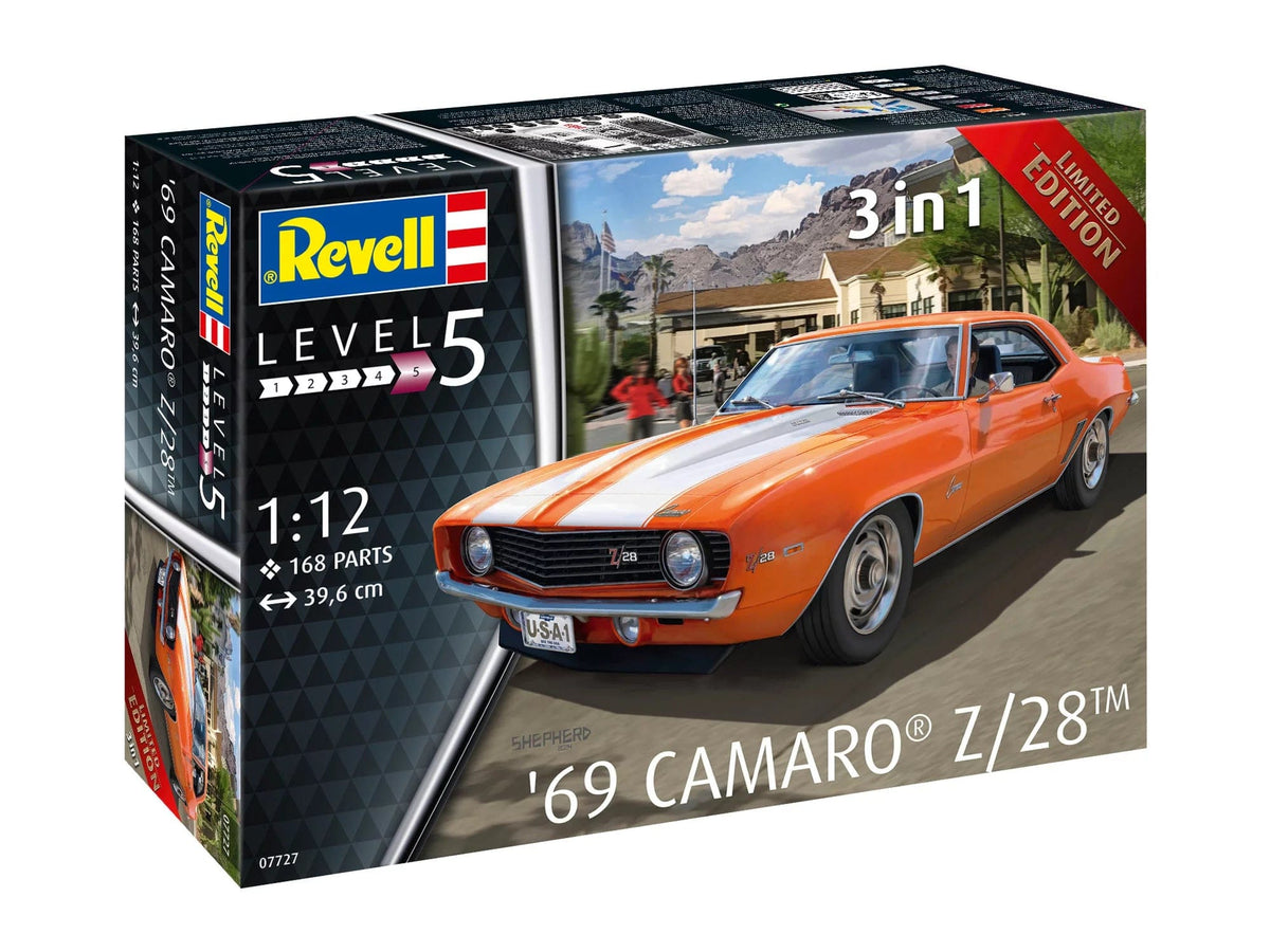 100 - Revell - 07727 - Chevrolet Camaro Z28 (1969) - box front right angle