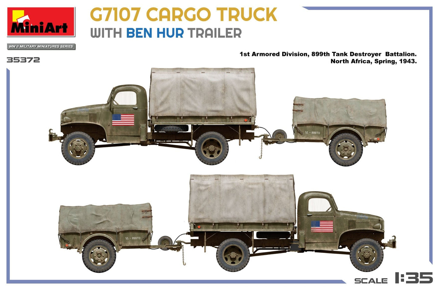 300 - Miniart - 35372 - Chevrolet G7107 1½-ton 4x4 with with G518 K-52 Trailer - paint schemes