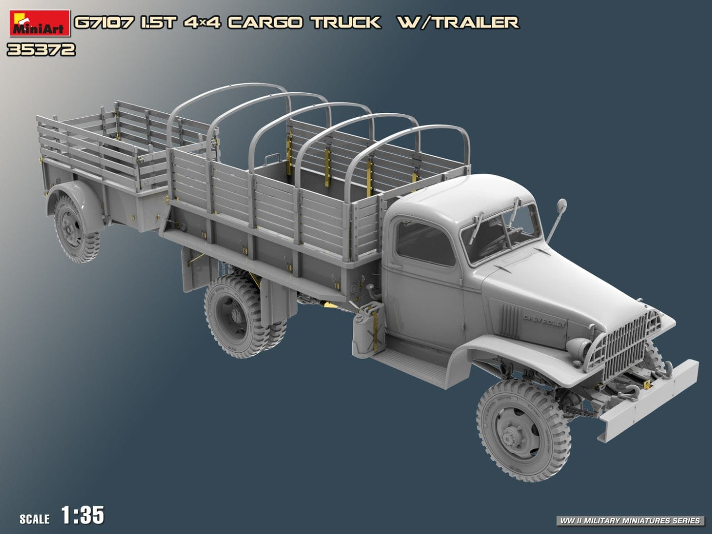 500 - Miniart - 35372 - Chevrolet G7107 1½-ton 4x4 with with G518 K-52 Trailer - digital model