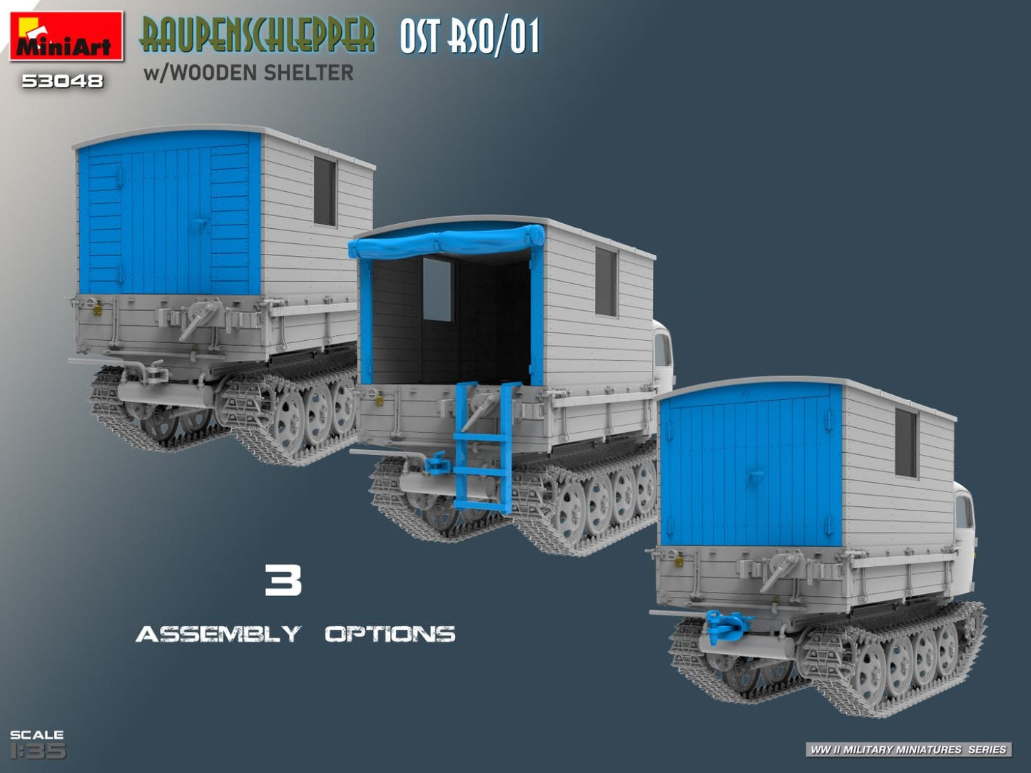 500 - Miniart - 53048 - Steyr RSO/01 with Wooden Shelter - digital model