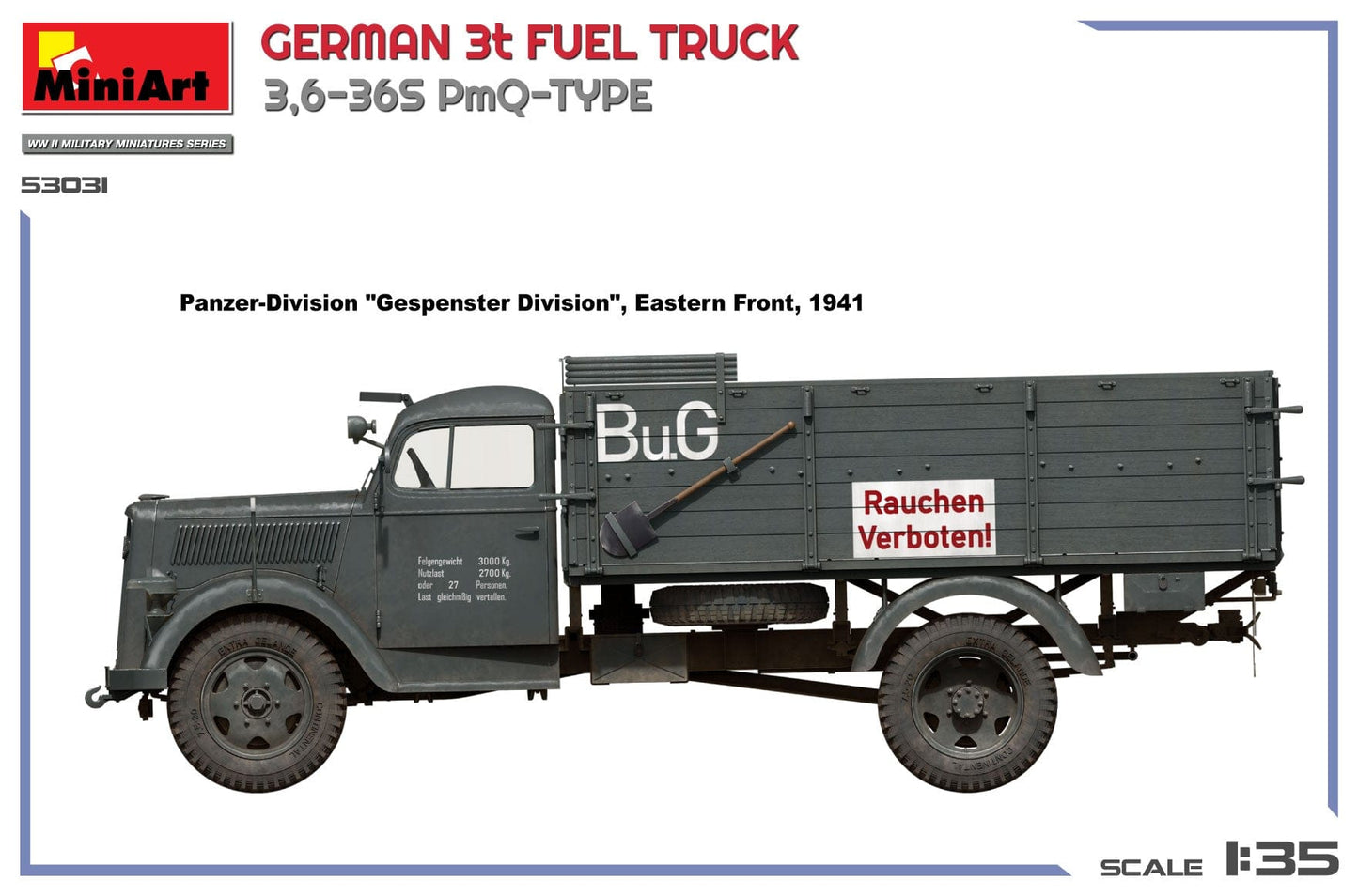 300 - Miniart - 53031 - Opel Blitz 3.6-36S Tankwagen with PmQ Cab - paint schemes