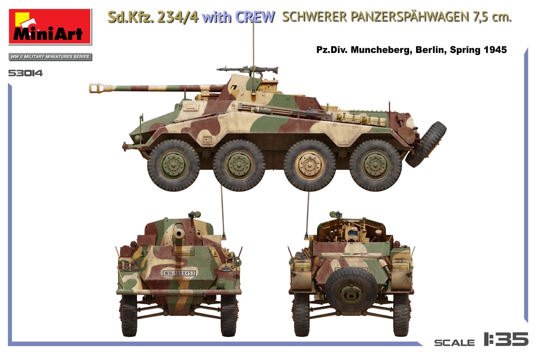 Miniart - 53014 - s.Pz.Sp.Wg. Sd.Kfz. 234/4 with Crew - paint schemes
