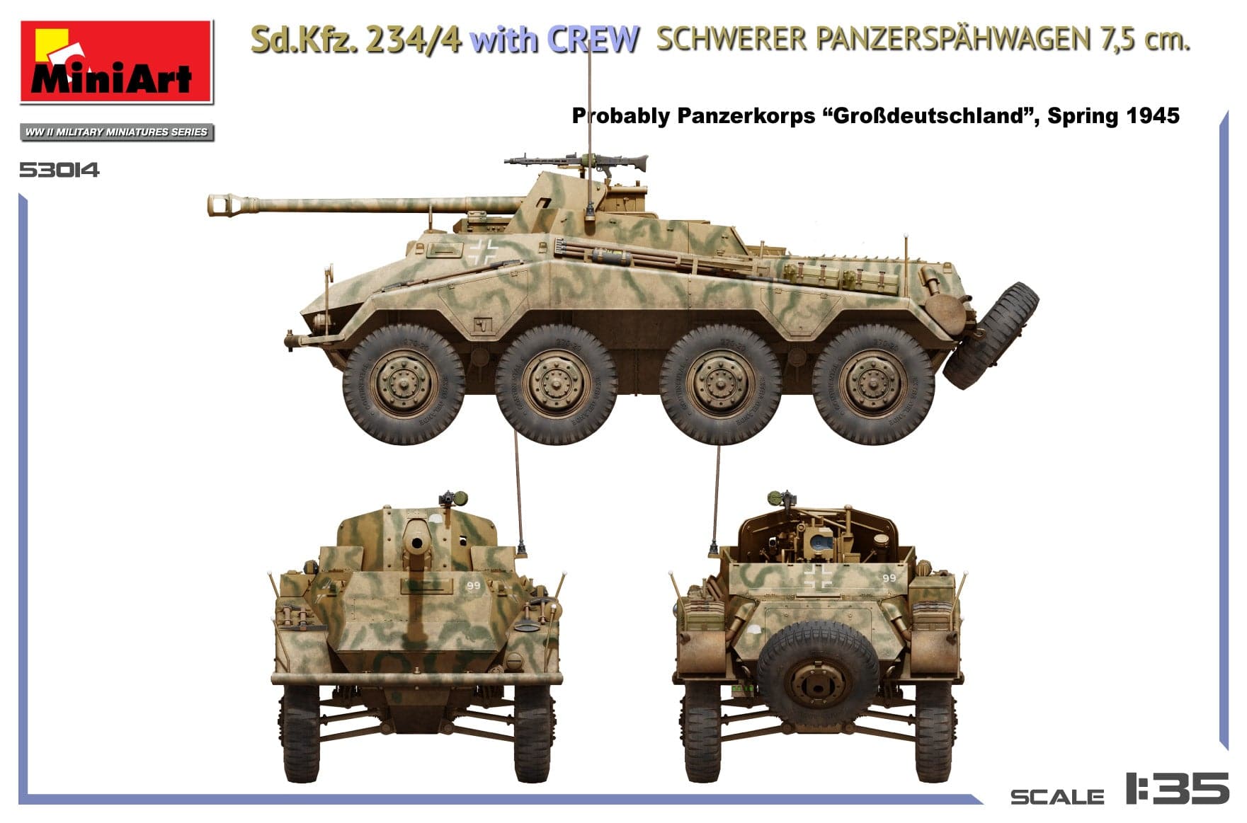 Miniart - 53014 - s.Pz.Sp.Wg. Sd.Kfz. 234/4 with Crew - paint schemes