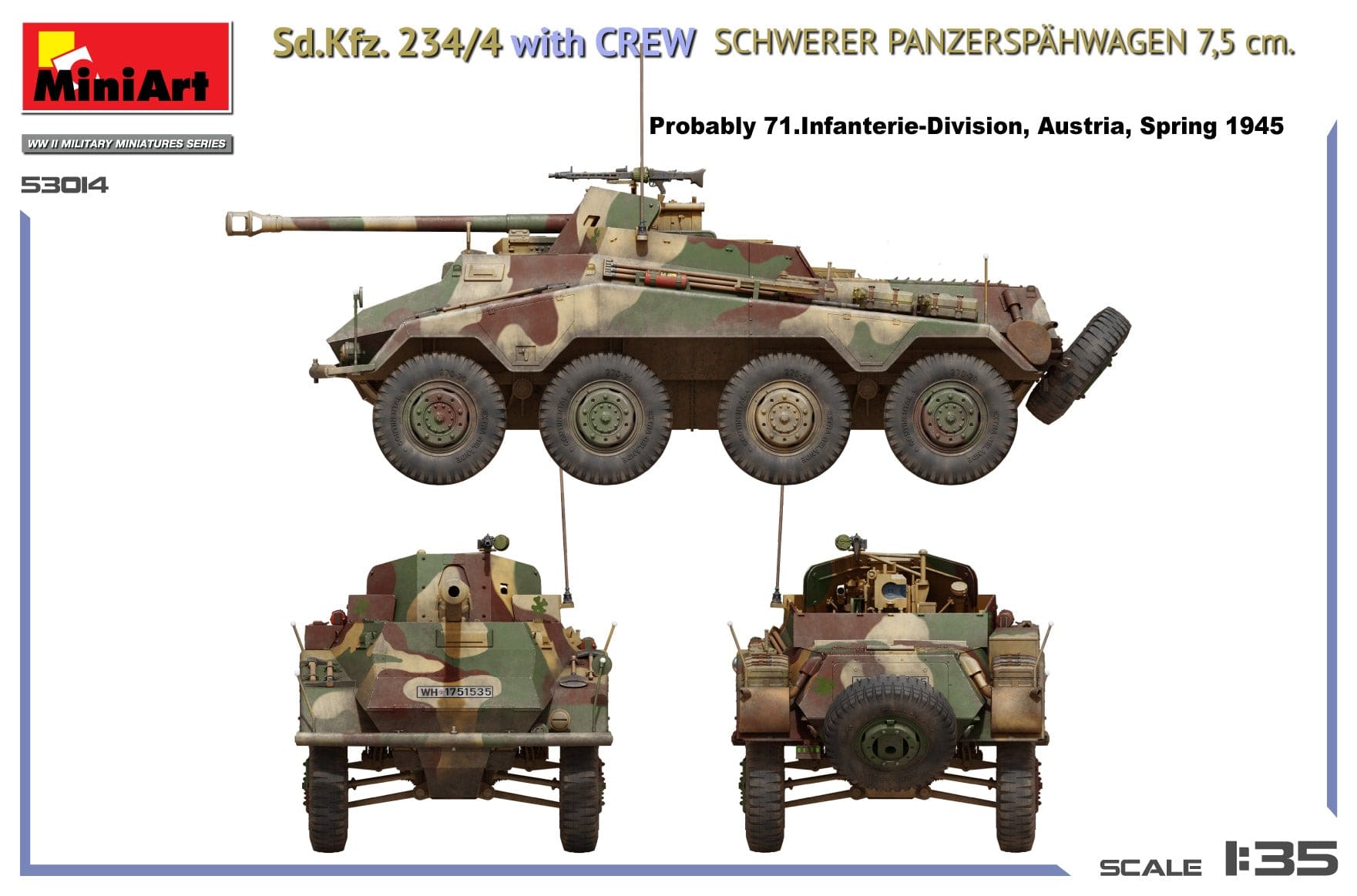 Miniart - 53014 - s.Pz.Sp.Wg. Sd.Kfz. 234/4 with Crew - paint schemes
