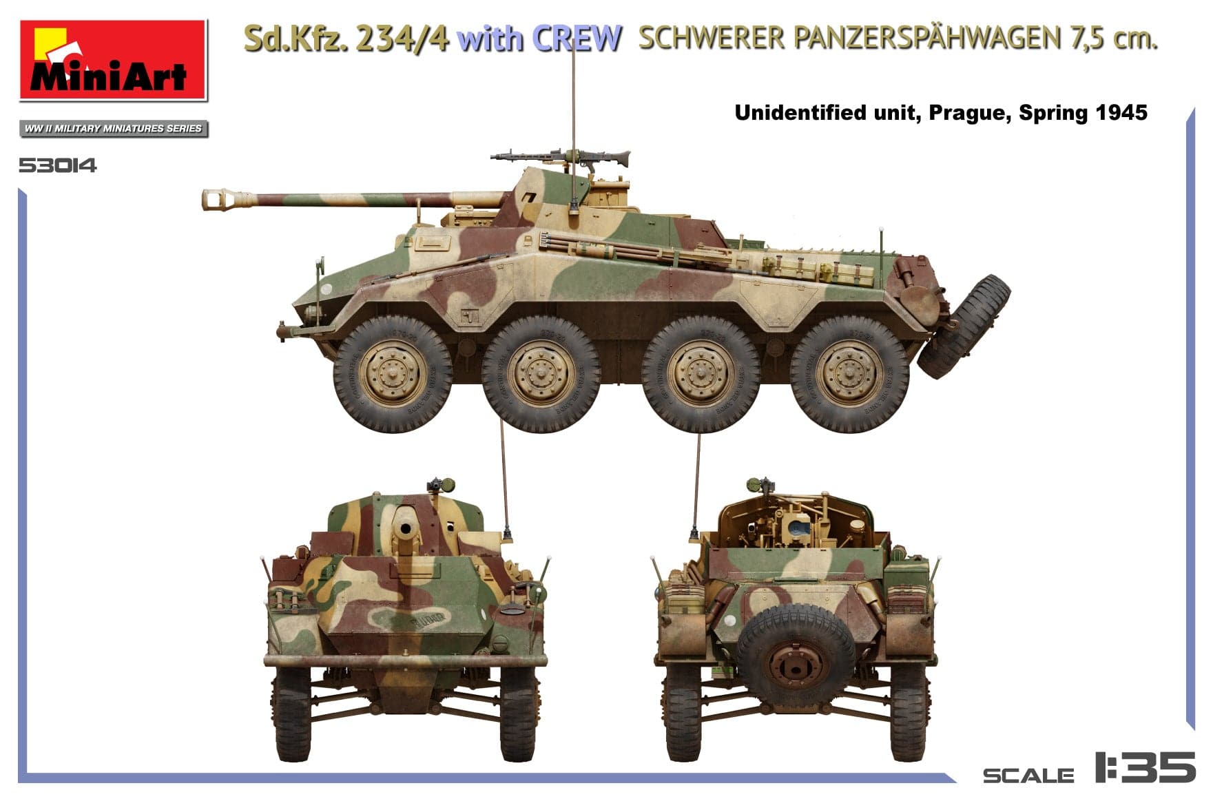 Miniart - 53014 - s.Pz.Sp.Wg. Sd.Kfz. 234/4 with Crew - paint schemes