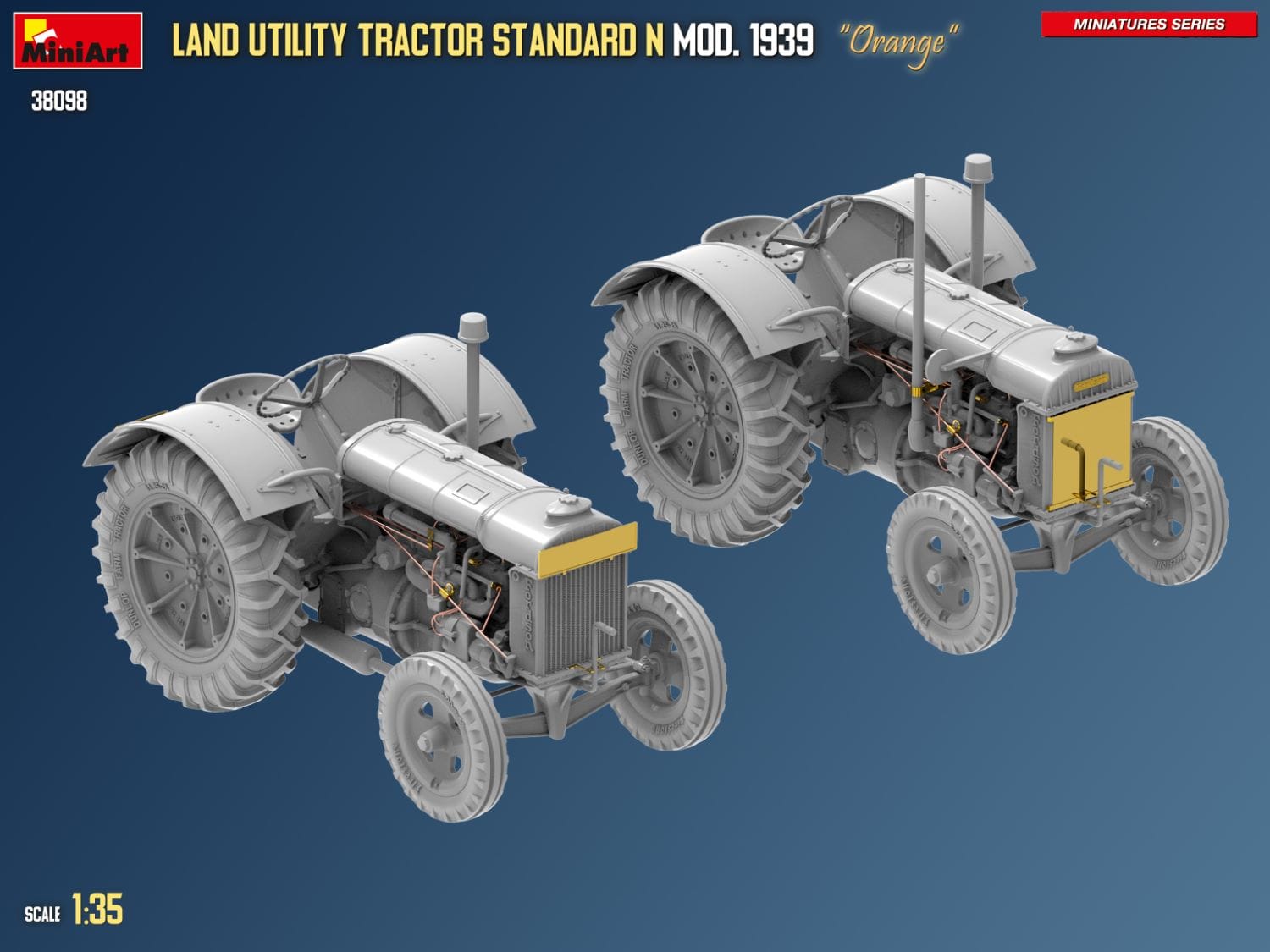 Miniart - 38098 - Fordson Model N ‘Orange’ (1939) - unpainted model