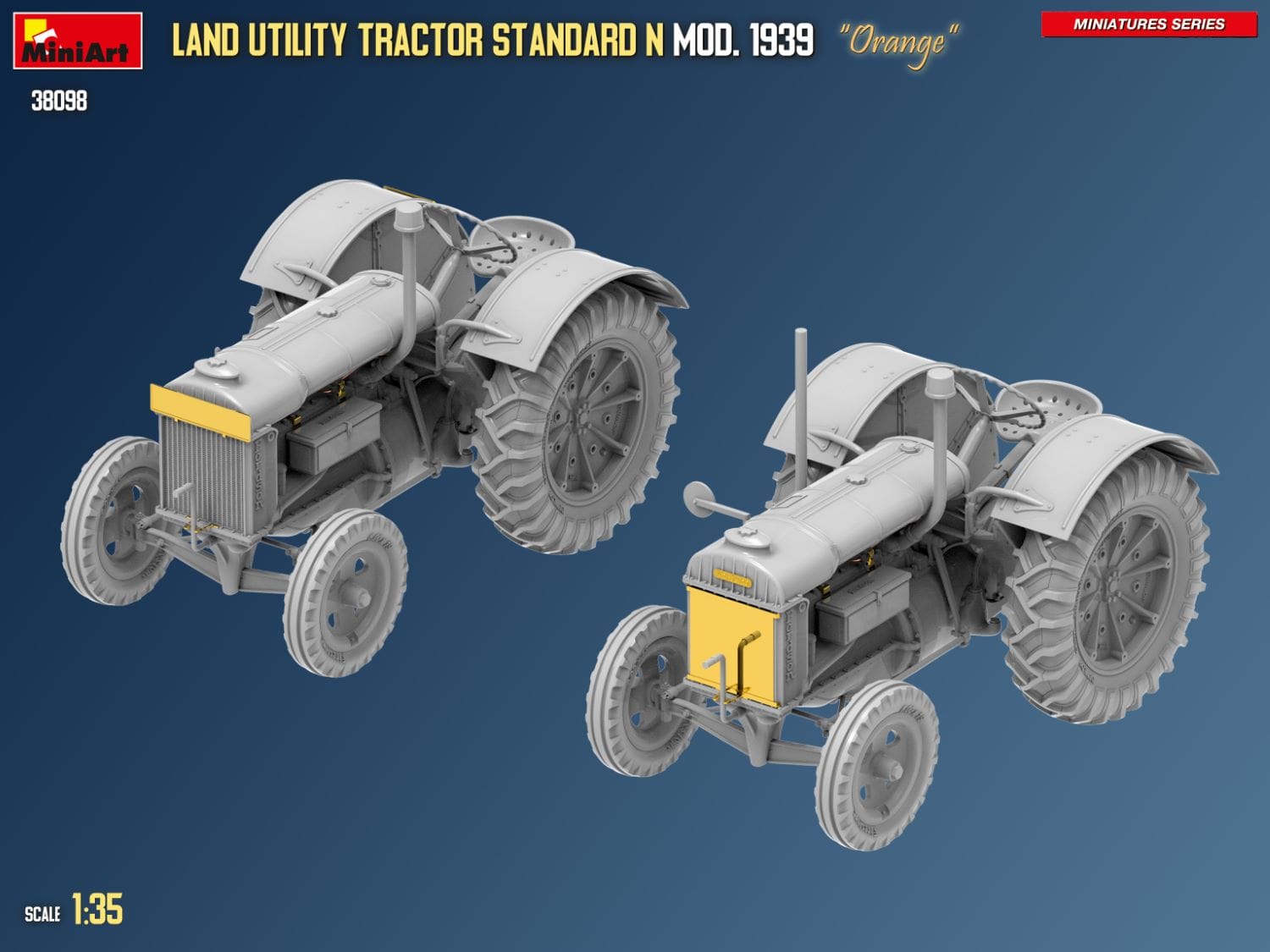 Miniart - 38098 - Fordson Model N ‘Orange’ (1939) - unpainted model
