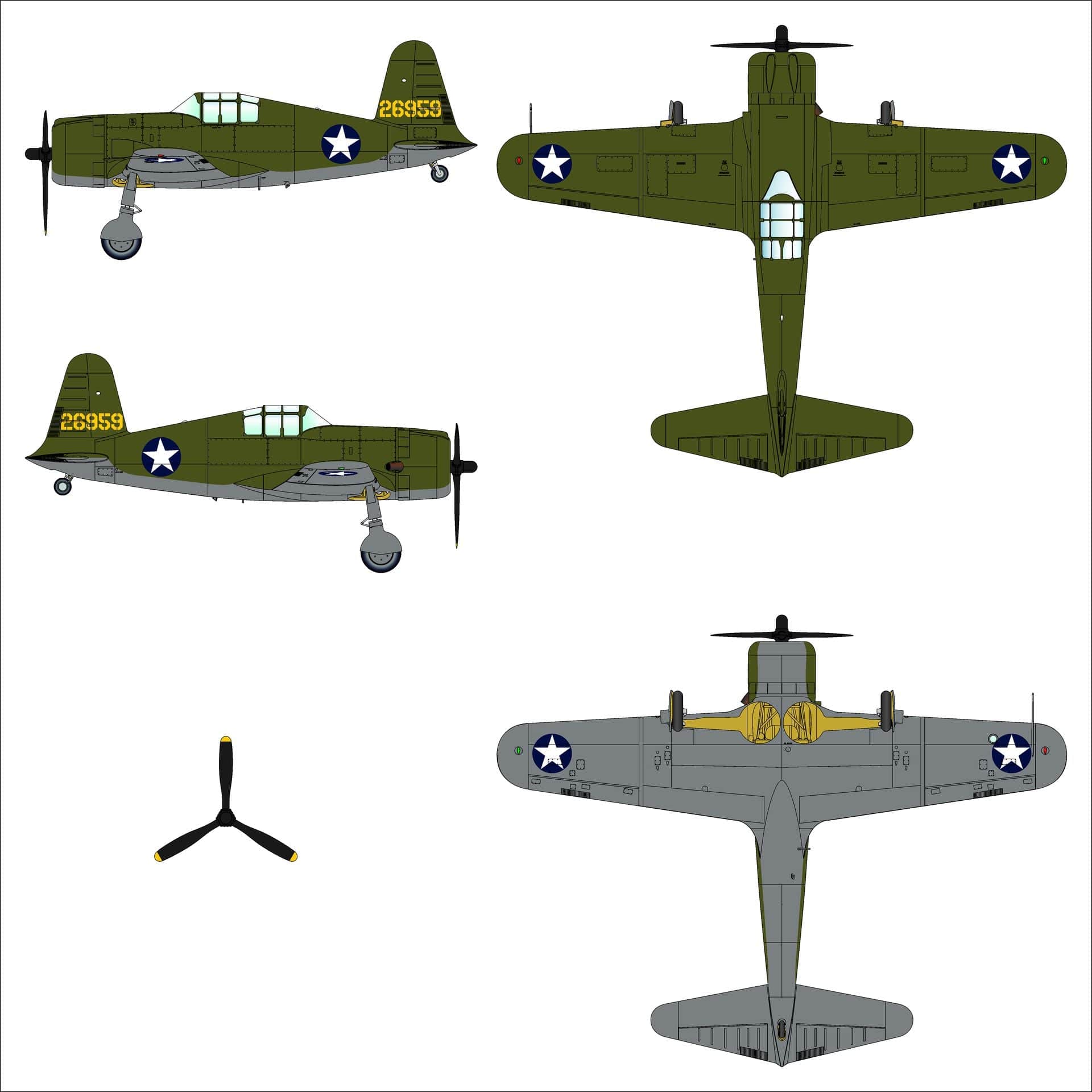 Dora Wings - 72040 - Vultee P-66 Vanguard - paint schemes