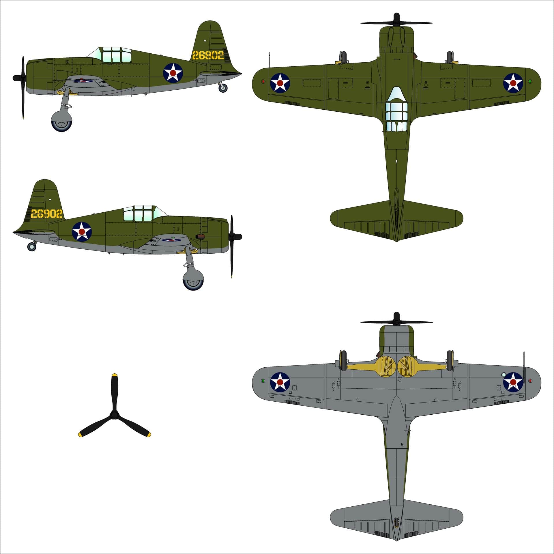 Dora Wings - 72040 - Vultee P-66 Vanguard - paint schemes