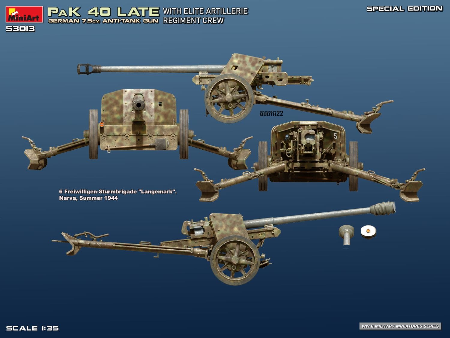 Miniart - 53013 - 7.5cm PaK 40 (late) with Elite Crew - paint schemes