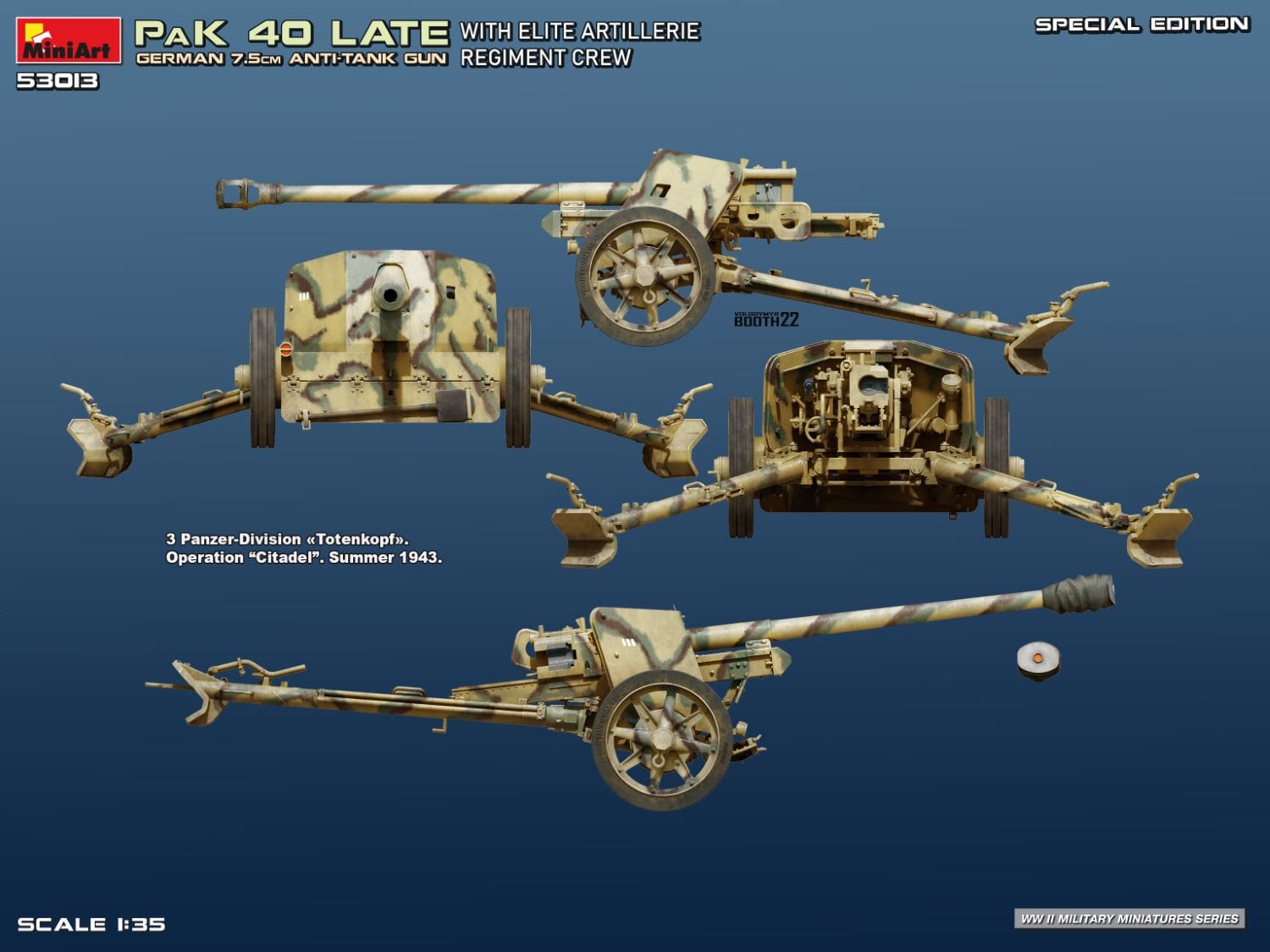 Miniart - 53013 - 7.5cm PaK 40 (late) with Elite Crew - paint schemes