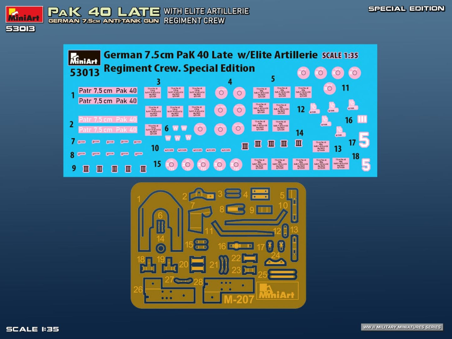 400 - Miniart - 53013 - 7.5cm PaK 40 (late) with Elite Crew - decals
