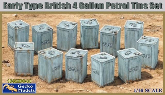 010 - Gecko Models - 16GM0040 - British 4 gal Petrol Tins Set (Early Type) - primary image