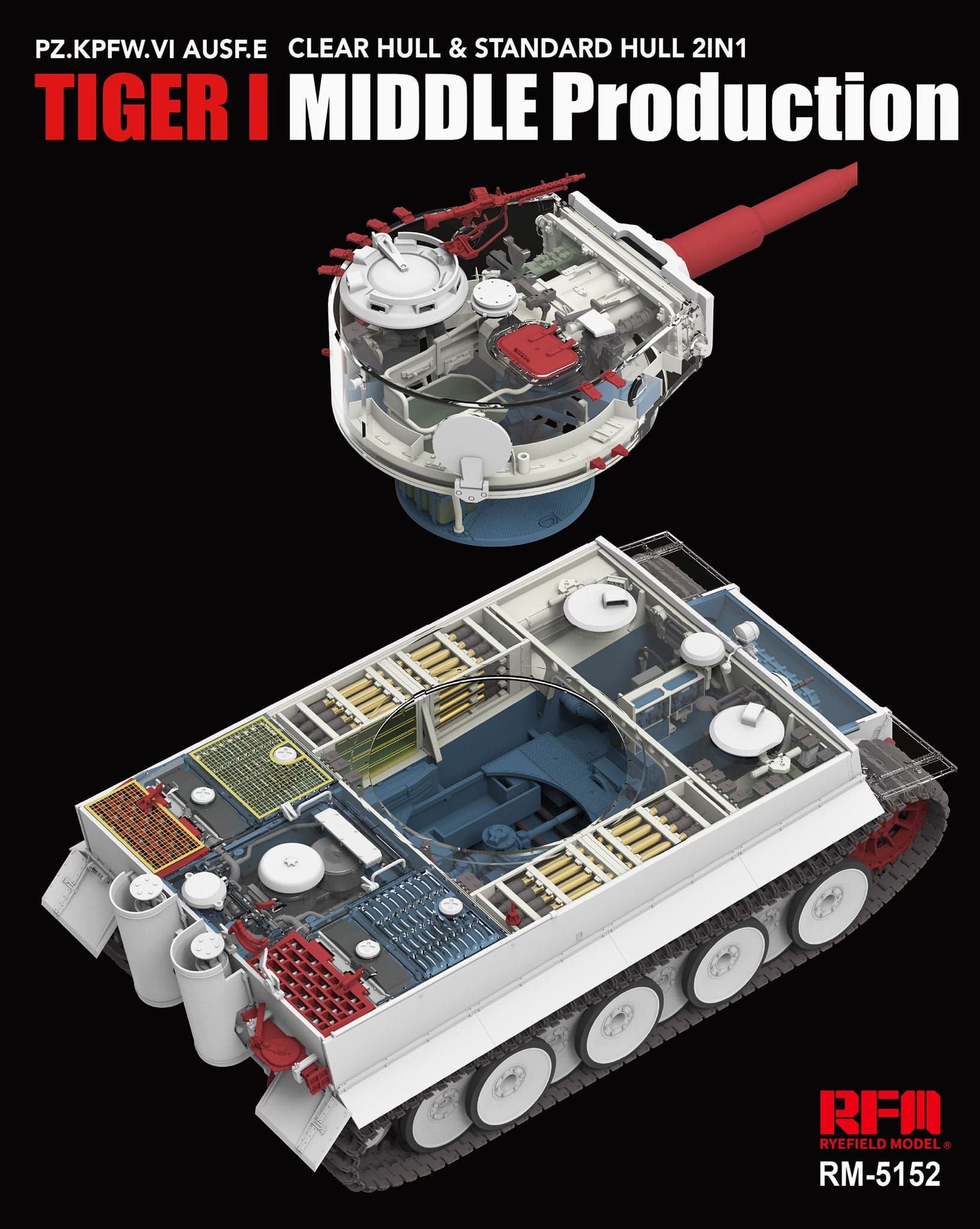 Rye Field Model - 5152 - Pz.Kpfw. VI Ausf. E Tiger I (mid) [interior kit] - digital model